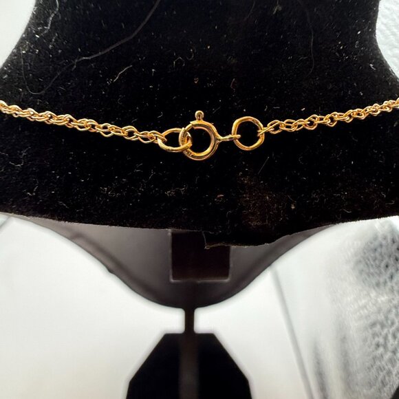 Dainty 14K Yellow Gold Rope Chain Necklace Fine Minimalist Gold - Picture 5 of 8